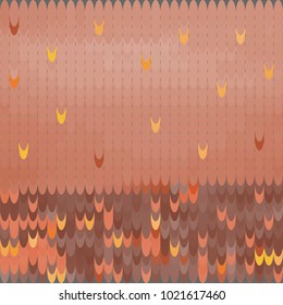 Abstract autumn pattern, falling leaves and the roof. Knitted textile design. Vector illustration.