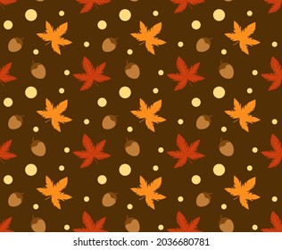 Abstract. Autumn pattern seamless season background. design for mask face, pillow, clothing, fabric, gift wrap. Vector.