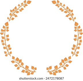 Abstract Autumn plant bunch of leaves wreath illustration for decoration on vintage style, garden and nature concept.