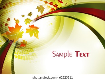 Abstract autumn retro card. Vector