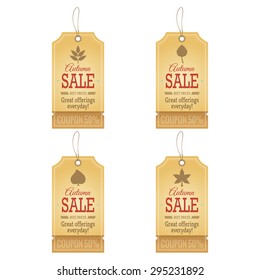 Abstract autumn sale objects on a white background