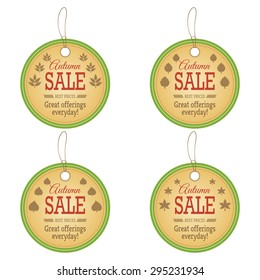 Abstract autumn sale objects on a white background