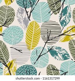 Abstract autumn seamless pattern with trees. Vector background for various surface. Trendy hand drawn textures. Abstract autumn seamless pattern with trees. Vector background for various surface. Trendy hand drawn textures.