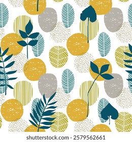 abstract autumn seamless pattern in vectors showing the fall of leaves for textile and texture prints