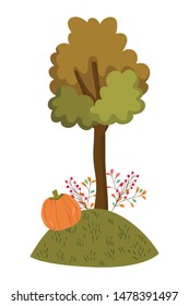 Abstract and autumn season tree design