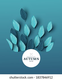 Abstract autumn seasonal fall leaves background layout. Vector illustration.