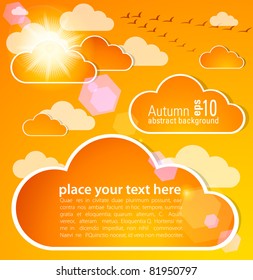 Abstract autumn sky with clouds and sun