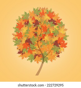 abstract autumn tree maple vector illustration