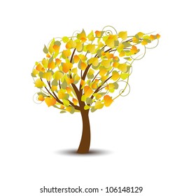 abstract autumn tree on a white background