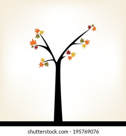abstract autumn tree on a white background