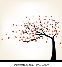 abstract autumn tree on a white background