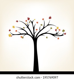 abstract autumn tree on a white background 
