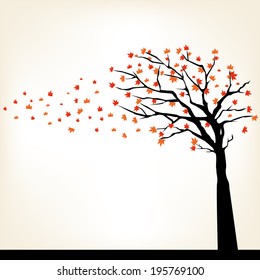 abstract autumn tree on a white background