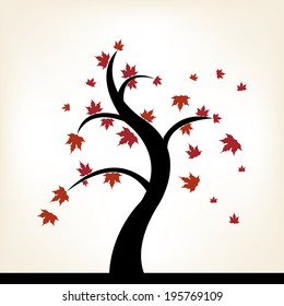 abstract autumn tree on a white background