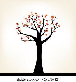 abstract autumn tree on a white background