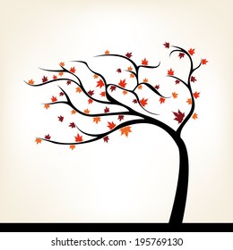 abstract autumn tree on a white background