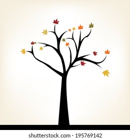 abstract autumn tree on a white background