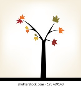 abstract autumn tree on a white background
