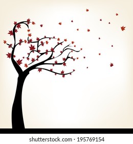 abstract autumn tree on a white background