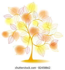abstract autumn tree silhouette