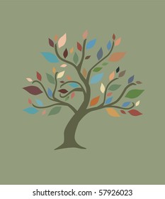 abstract autumn tree, symbol of nature