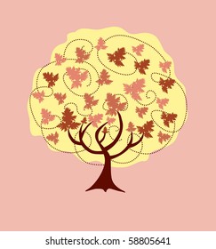 abstract autumn tree, symbol of nature