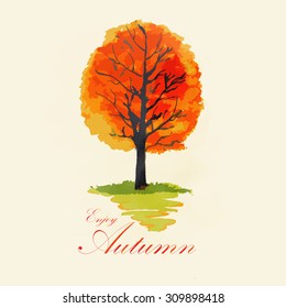 Abstract autumn tree. vector
