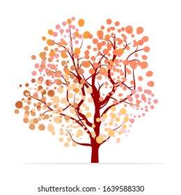 Abstract autumn tree with a white background. Illustration vector