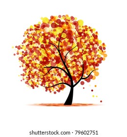 Abstract autumn tree for your design