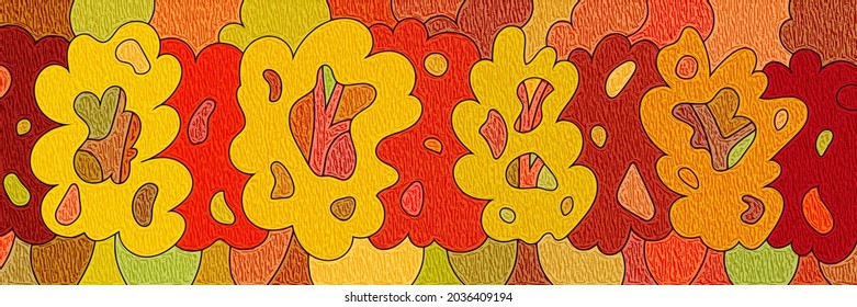 Abstract autumn trees. Bright vector banner.