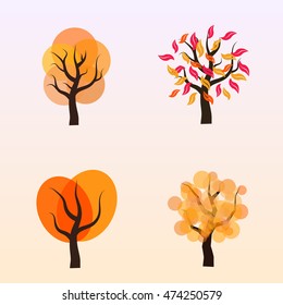 Abstract autumn trees vector design