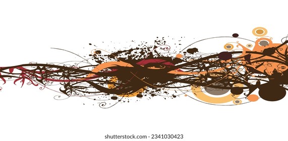 abstract autumn vector illustration floral  grunge design elements