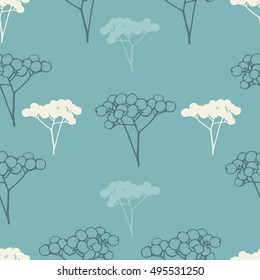 Abstract autumn vector pattern. Berry branch autumn pattern