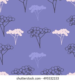 Abstract autumn vector pattern. Berry branch autumn pattern