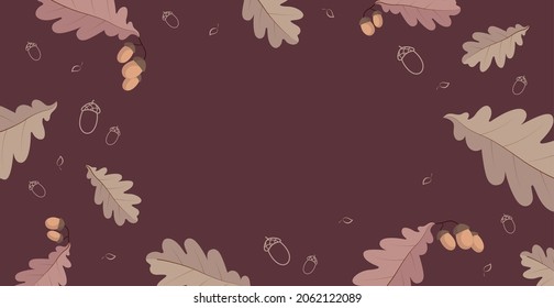 Abstract autumn web background template with many different leaves - Vector illustration