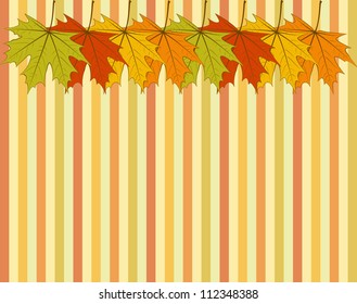 Abstract Autumnal Wallpaper - maple leaves on a motley background. EPS10 vector.
