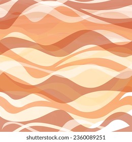 Abstract autumnal wavy seamless pattern. Season floral watercolor organic wave shape autumn texture. Fall nature color background.