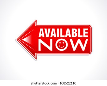 abstract available now arrow vector illustration