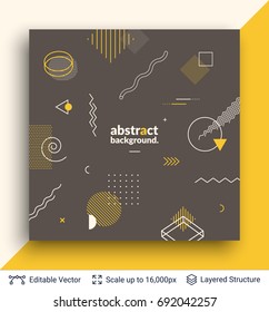 Abstract avangarde retro background. Vector multicolored geometric shapes. 