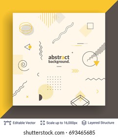 Abstract avangarde retro background. Vector multicolored geometric shapes. 