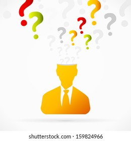 Abstract avatar vector illustration about mind questions 
