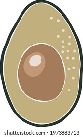 Abstract avocado fruit vector, summer fruit illustration, boho avocado vector