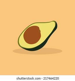 abstract Avocado on a light orange background