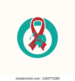 Resumen de antecedentes de día o mes de concientización. Número de ocho siluetas con cinta roja y texto de muestra