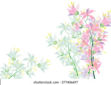  abstract Azalea flowers on white background for background or object