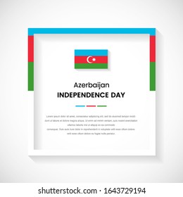 Abstract Azerbaijan flag square frame stock illustration. Elegant country frame with text for Independence day of Azerbaijan.