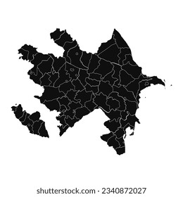 Abstract Azerbaijan Silhouette Detailed Map, can be used for business designs, presentation designs or any suitable designs.