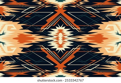 Abstract Aztec color pattern. Seamless lines for fabric. Carpet making.