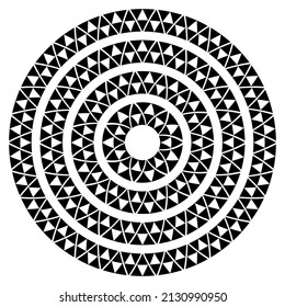 Abstract Aztec frame. Black circle frames with tribal patterns. Vector Illustration. Border template.