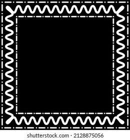 Abstract Aztec frame. Black square frames with tribal patterns. Vector Illustration. 